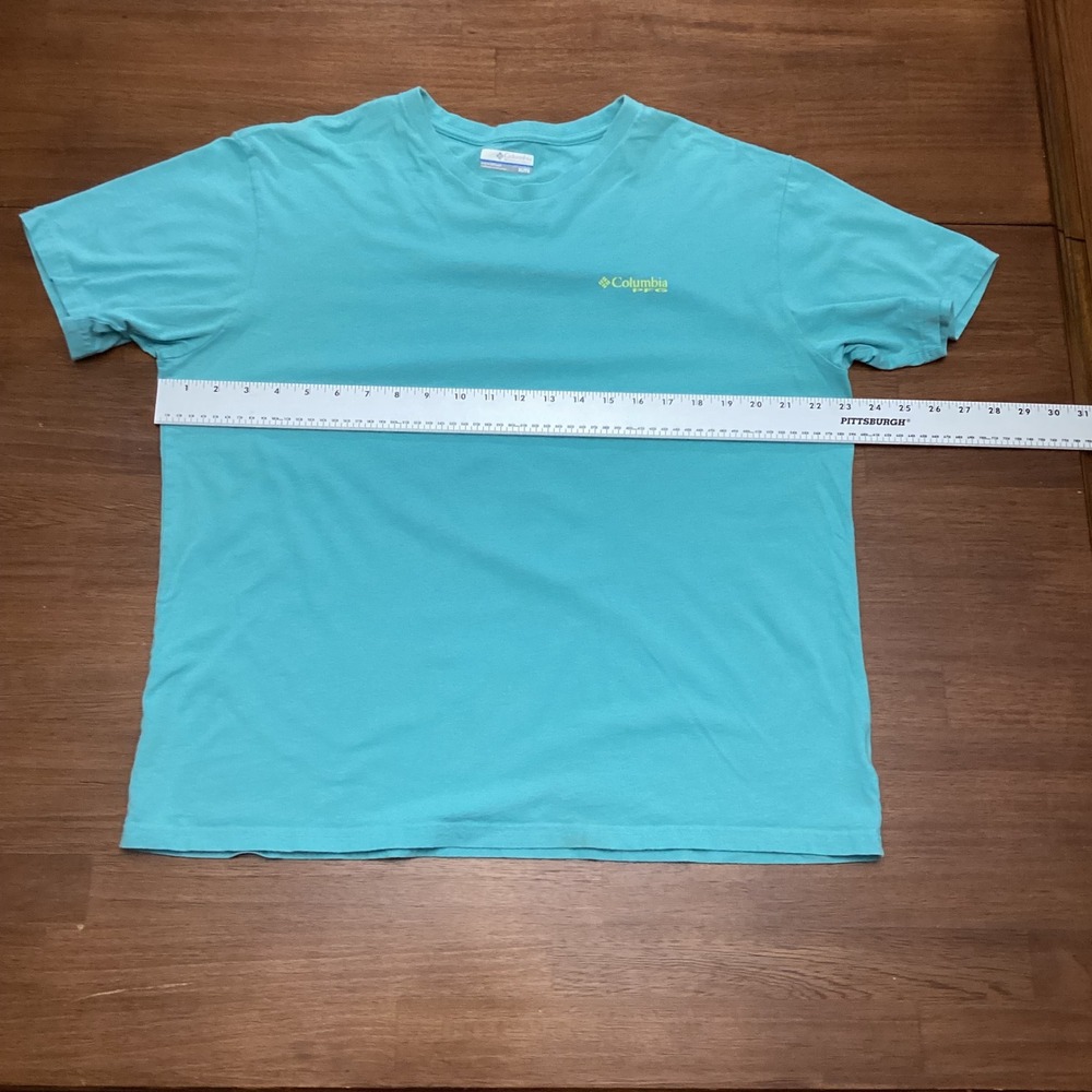 Columbia PFG Mens XL Teal Blue Tools of the Trade Fishing Lure Graphic T-Shirt - Picture 5 of 5